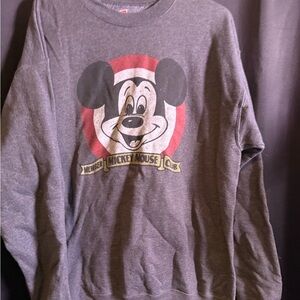 Hanes Gray Mickey Mouse Crewneck Sweater